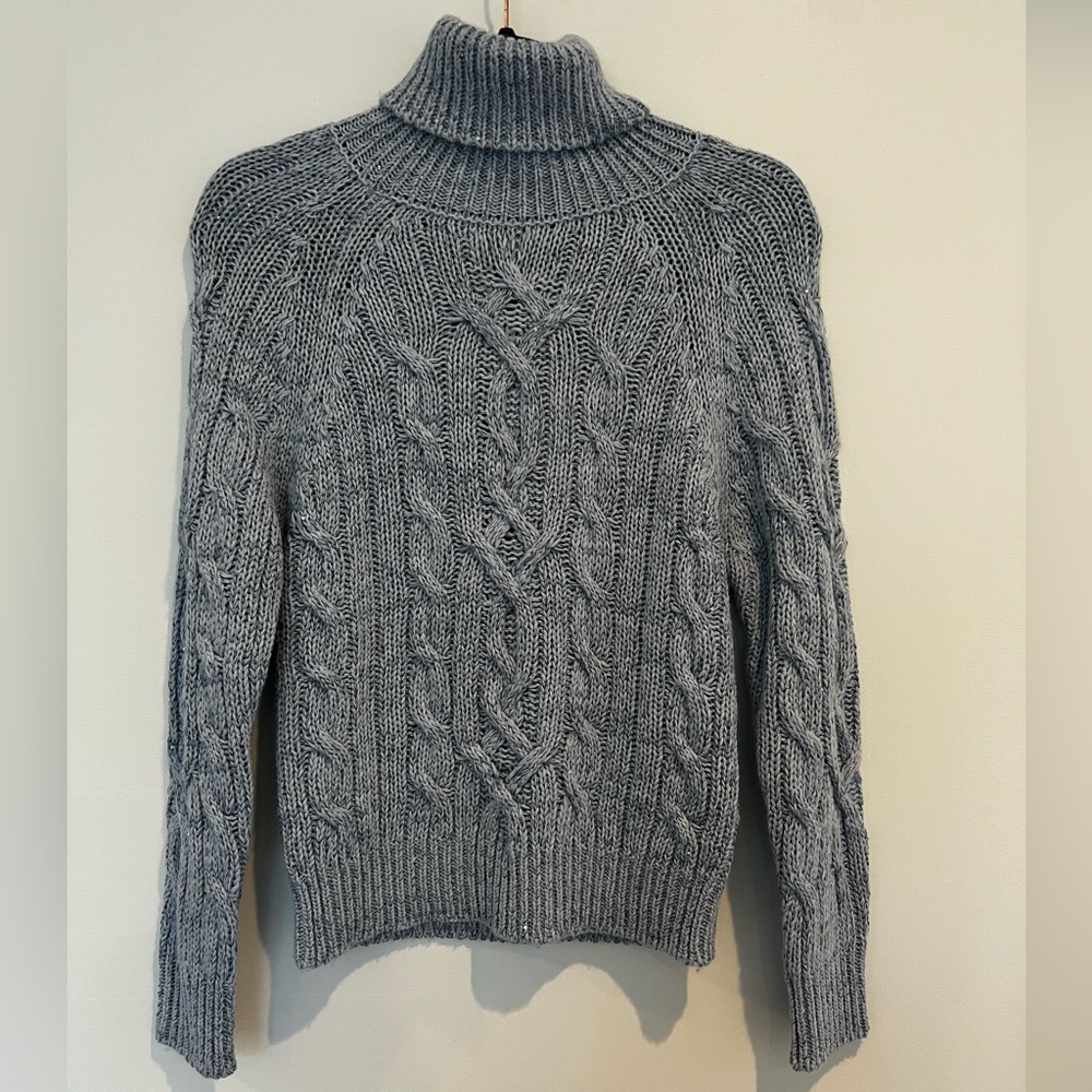 Asta Resort - Elsa Cable Knit Sweater - Ice Blue Sequin
